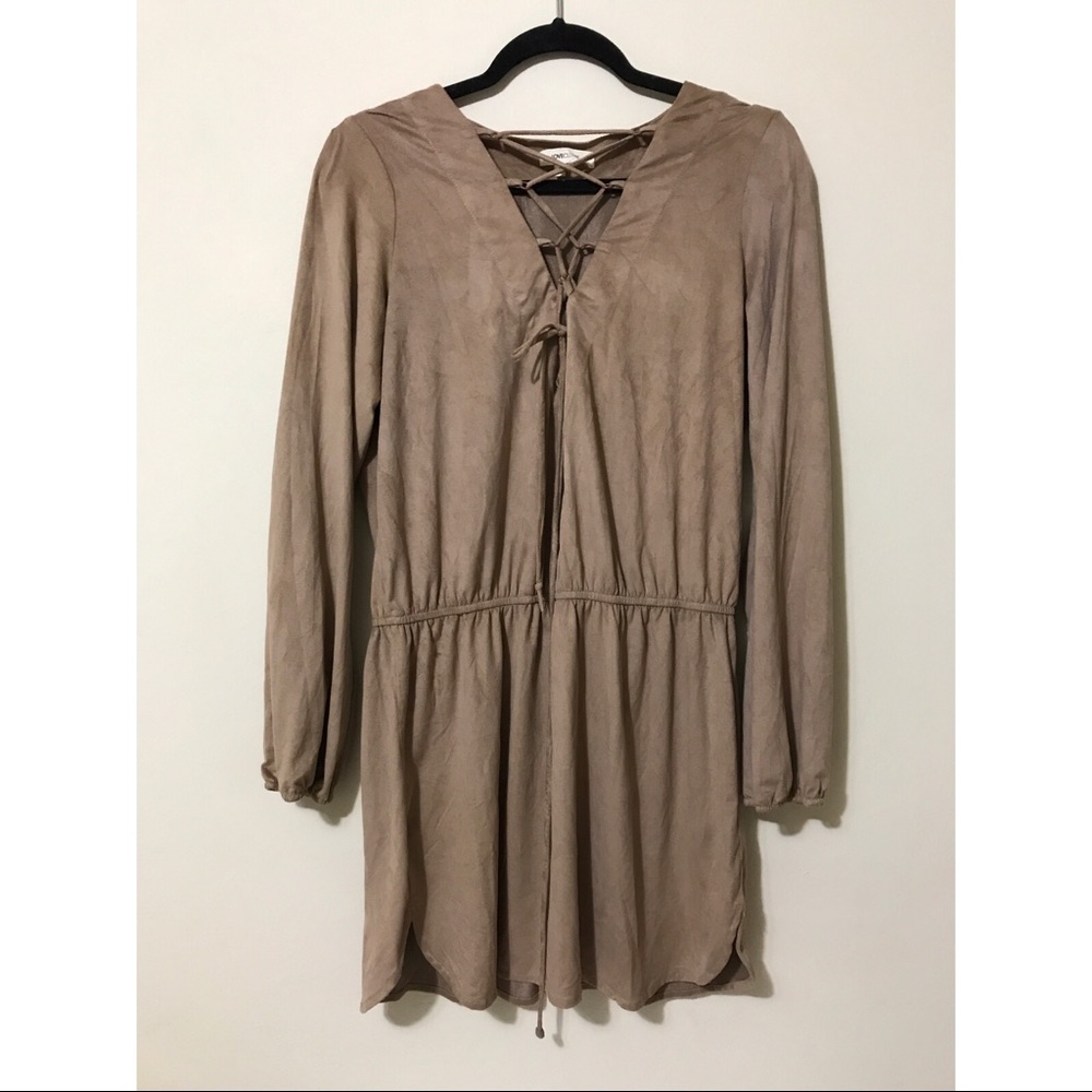 Faux Suede Lace Up Dress—WORN ONCE